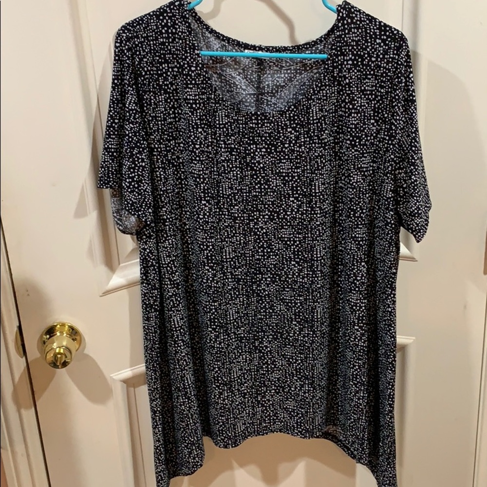 Black shirt with abstract white dots